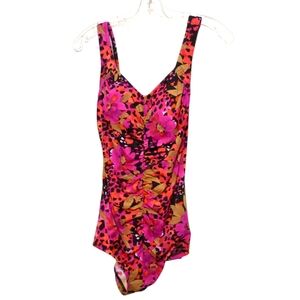 Rose Marie Reid - Floral One-Piece Swimsuit - Size 12